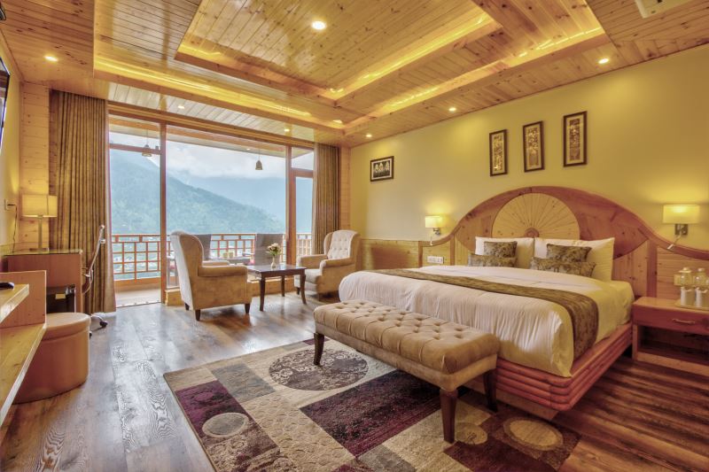 balcony room of resort in manali